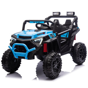 English Elm 24v 400w Kids Electric Utv Ride on with Remote Bluetooth Led Suspension Cockpit Blue W1578P284296