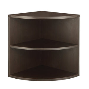 OSP Home Furnishings Napa Corner Bookcase with Open Shelves for Space Saving Display in Any Room Espresso NAP-254-ESP