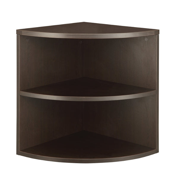 OSP Home Furnishings Napa Corner Bookcase with Open Shelves for Space Saving Display in Any Room Espresso NAP-254-ESP