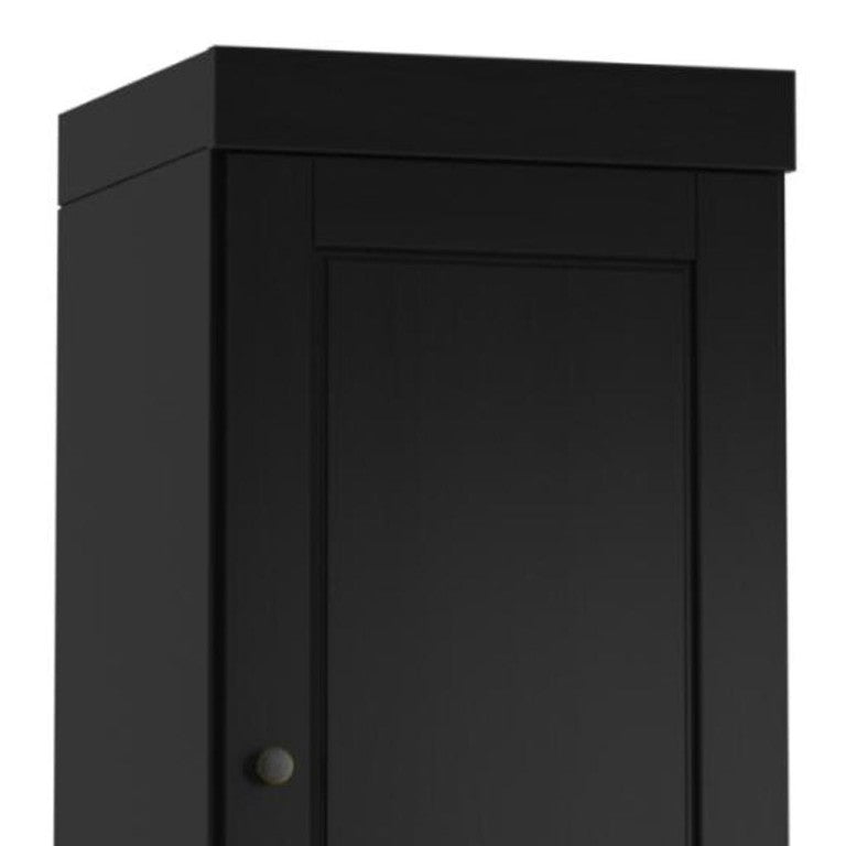 17 Inch Solid Wood Freestanding Linen Storage Cabinet with Double Doors Bathroom