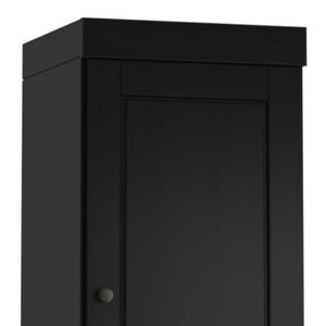 17 Inch Solid Wood Freestanding Linen Storage Cabinet with Double Doors Bathroom