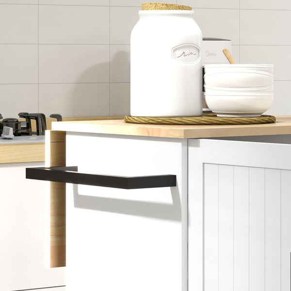 English Elm HOMCOM Rolling Kitchen Island Cart with Drop Leaf Top, 3 Drawers, 2 Cabinets, Spice & Towel Racks W2225S00051