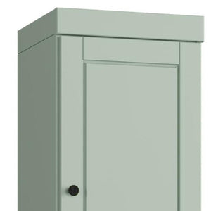 17 Inch Sage Solid Wood Freestanding Linen Cabinet with Double Doors for Bathroom