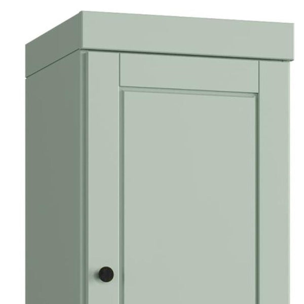 17 Inch Sage Solid Wood Freestanding Linen Cabinet with Double Doors for Bathroom