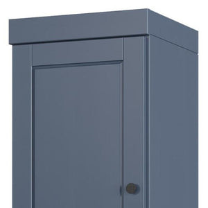17 Inch Solid Wood Linen Cabinet with Double Doors French Blue Bathroom Storage