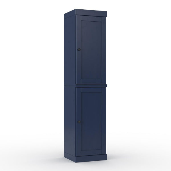 17 Inch Solid Wood Linen Cabinet with Double Doors Freestanding Bathroom Storage