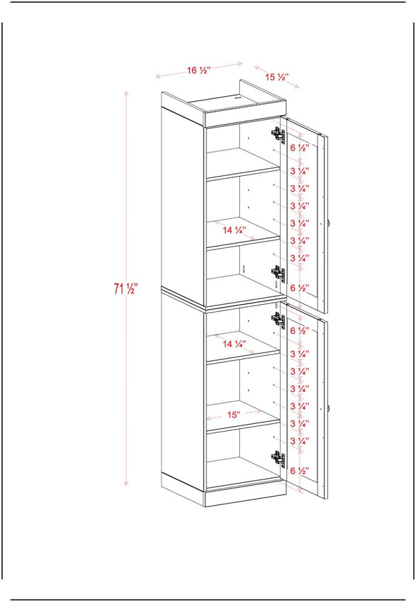 17 Inch Beige Solid Wood Linen Cabinet with Double Doors for Bathroom Storage