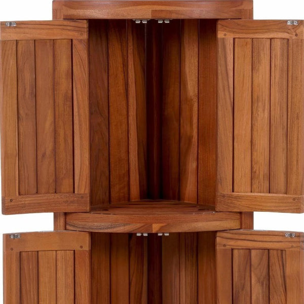 12 Inch Solid Wood Dual Door Bathroom Storage Cabinet Compact Vanity Organizer