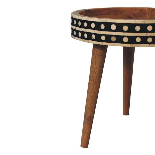 14 Inch Solid Wood Square Accent Table Compact Natural Side Stand for Living Room