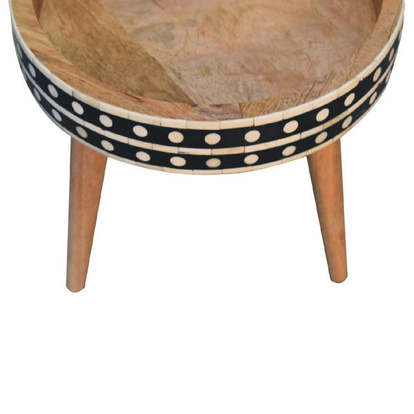 14 Inch Solid Wood Square Accent Table Compact Natural Side Stand for Living Room