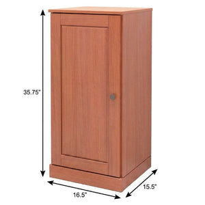 17 Inch Solid Wood Single Door Linen Tower Cabinet for Bathroom Storage Organization