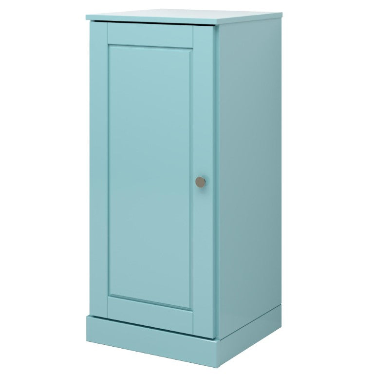 HomeRoots 17 Inch Aqua Solid Wood Bathroom Linen Cabinet with Single Door Storage 748482