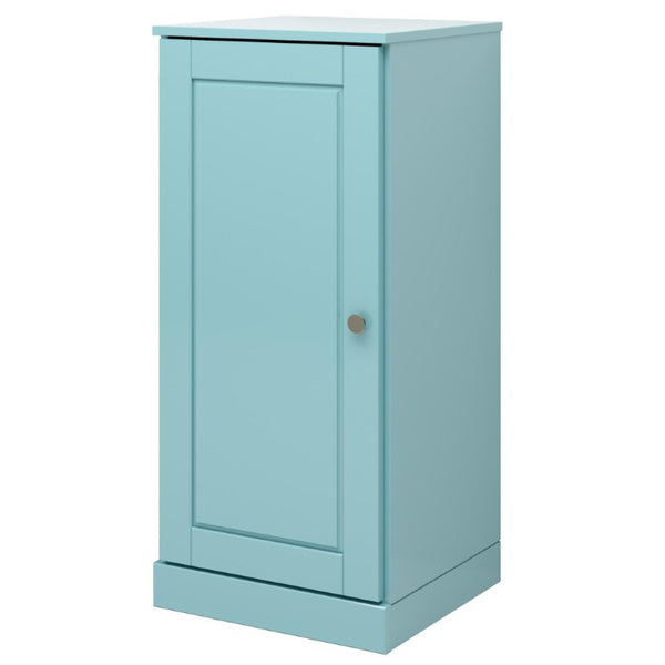 HomeRoots 17 Inch Aqua Solid Wood Bathroom Linen Cabinet with Single Door Storage 748482