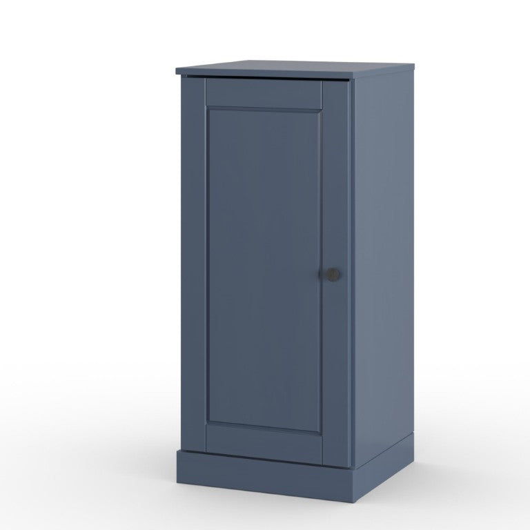 HomeRoots 17 Inch Solid Wood Freestanding Linen Cabinet Slim Bathroom Storage with Single Door 748487
