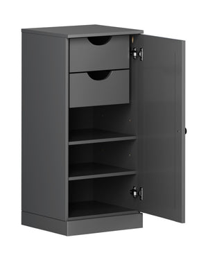 17 Inch Solid Wood Linen Cabinet with Single Door for Bathroom Storage Organization