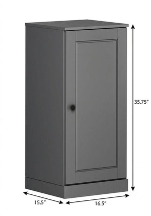 17 Inch Solid Wood Linen Cabinet with Single Door for Bathroom Storage Organization