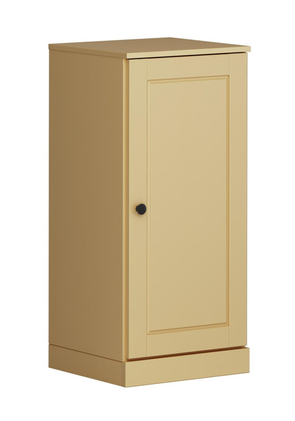 HomeRoots 17 Inch Solid Wood Linen Cabinet Freestanding Single Door Bathroom Storage Organizer 748495