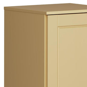 17 Inch Solid Wood Linen Cabinet Freestanding Single Door Bathroom Storage Organizer