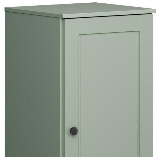 17 Inch Sage Solid Wood Linen Cabinet Freestanding Single Door Bathroom Storage