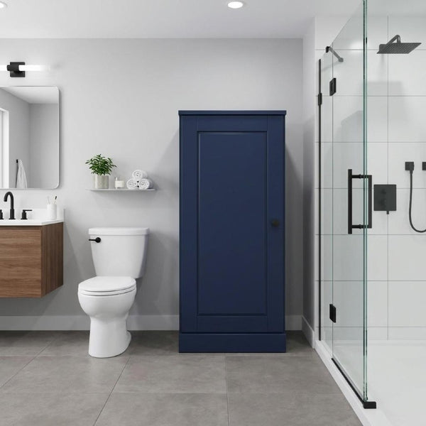 17 Inch Solid Wood Linen Storage Cabinet with Single Door for Bathroom Organization
