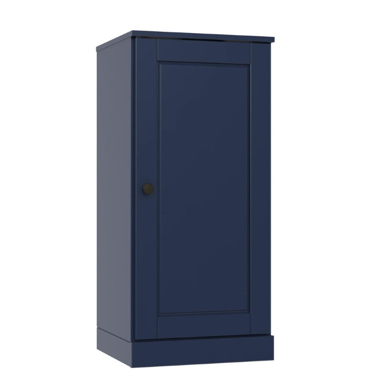 HomeRoots 17 Inch Solid Wood Linen Storage Cabinet with Single Door for Bathroom Organization 748500