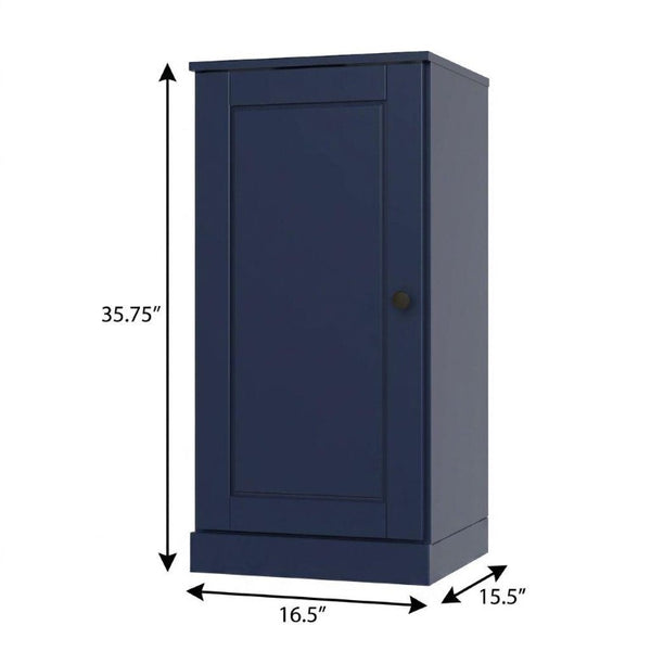 17 Inch Solid Wood Linen Storage Cabinet with Single Door for Bathroom Organization