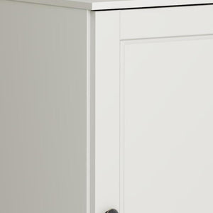 17 Inch Solid Wood Linen Cabinet Freestanding Narrow Storage Tower for Bathroom