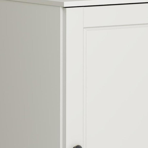 17 Inch Solid Wood Linen Cabinet Freestanding Narrow Storage Tower for Bathroom