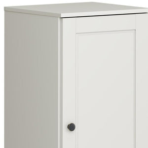 17 Inch Solid Wood Linen Cabinet Freestanding Narrow Storage Tower for Bathroom