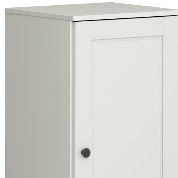 17 Inch Solid Wood Linen Cabinet Freestanding Narrow Storage Tower for Bathroom