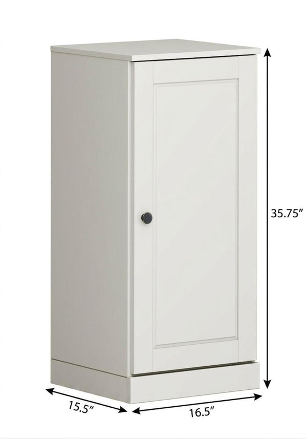 17 Inch Solid Wood Linen Cabinet Freestanding Narrow Storage Tower for Bathroom