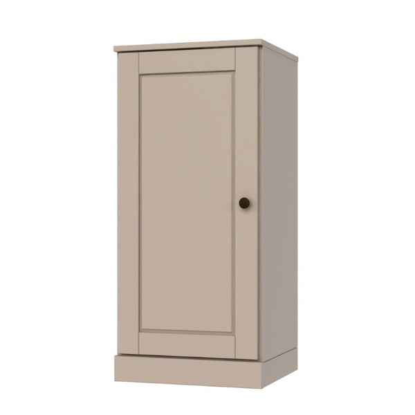 17 Inch Solid Wood Freestanding Linen Armoire with Single Door Bathroom Storage