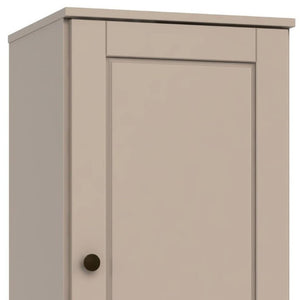 17 Inch Solid Wood Freestanding Linen Armoire with Single Door Bathroom Storage
