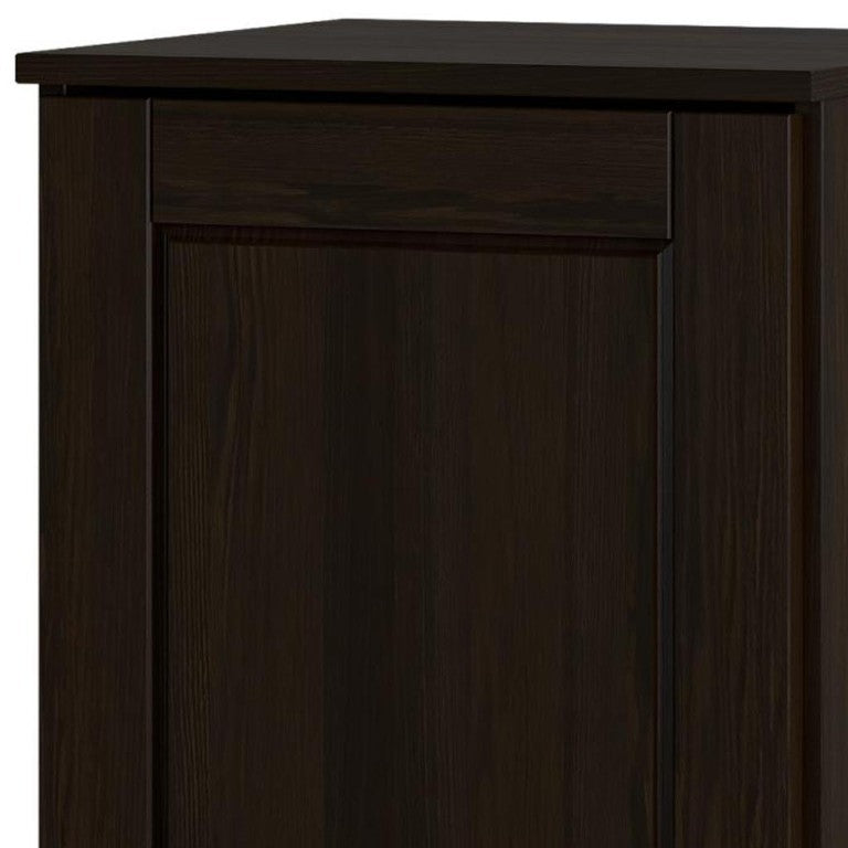 17 Inch Espresso Solid Wood Bathroom Linen Tower with Single Storage Door