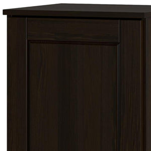 17 Inch Espresso Solid Wood Bathroom Linen Tower with Single Storage Door