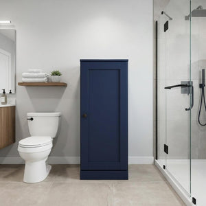 17 Inch Solid Wood Linen Cabinet with Single Door Storage for Bathroom Organization