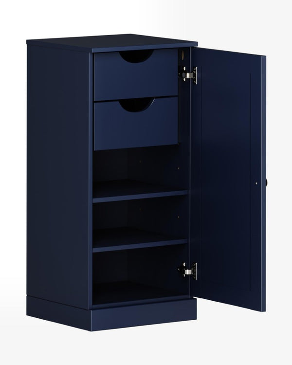 17 Inch Solid Wood Linen Cabinet with Single Door Storage for Bathroom Organization