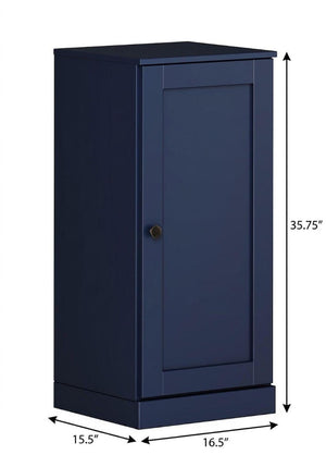 17 Inch Solid Wood Linen Cabinet with Single Door Storage for Bathroom Organization