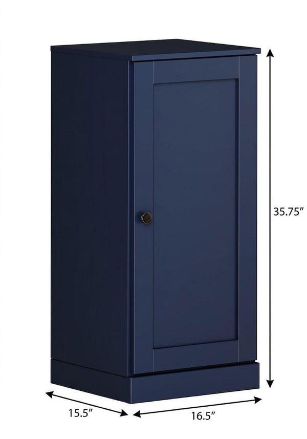 17 Inch Solid Wood Linen Cabinet with Single Door Storage for Bathroom Organization