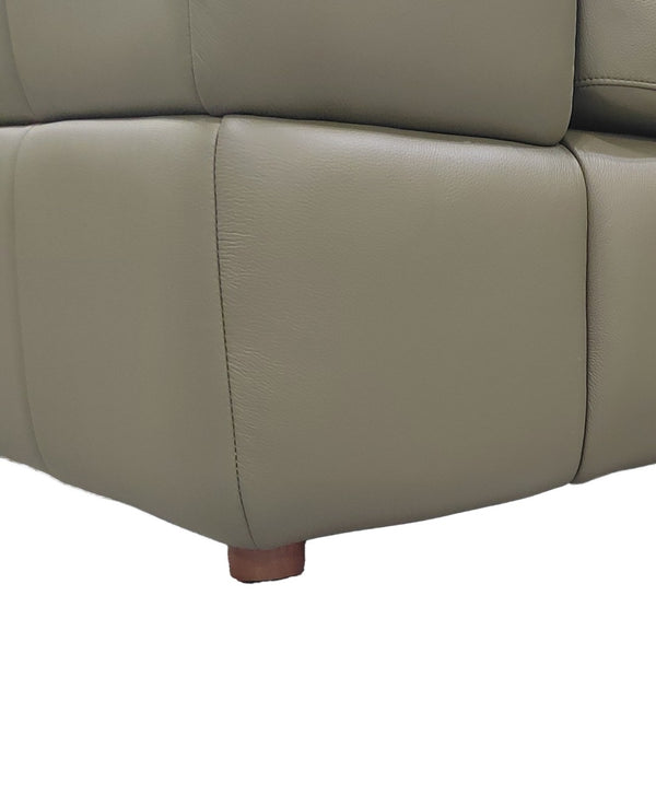 English Elm Large Modular Sectional Sofa Top Grain Leather Match Square Arm Living Room Olive Green B2748S00147