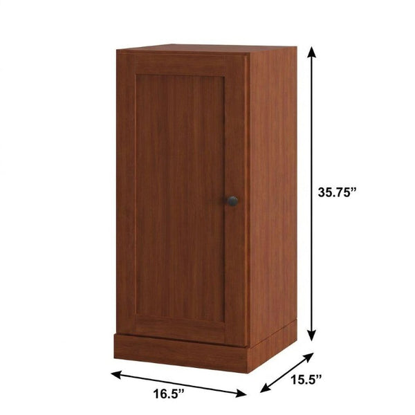 17 Inch Solid Wood Linen Cabinet Freestanding Single Door Bathroom Storage Unit