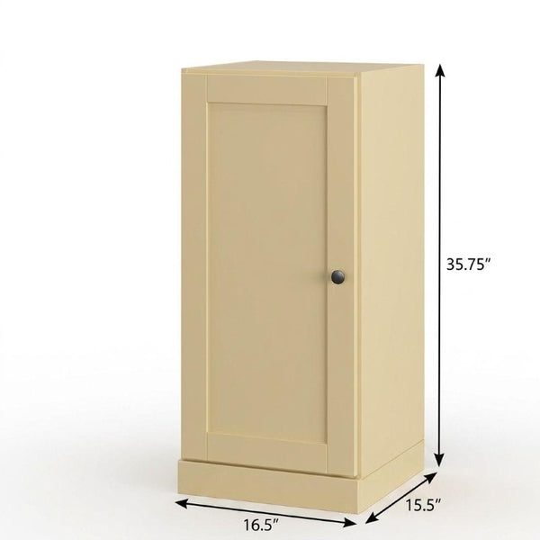 17 Inch Solid Wood Linen Cabinet Freestanding Storage Unit for Bathroom Organization