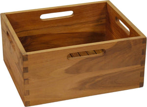 HomeRoots 13 Inch Solid Wood Bathroom Organizer Set in Rich Brown for Stylish Storage 748561