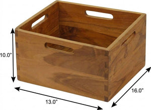 13 Inch Solid Wood Bathroom Organizer Set in Rich Brown for Stylish Storage
