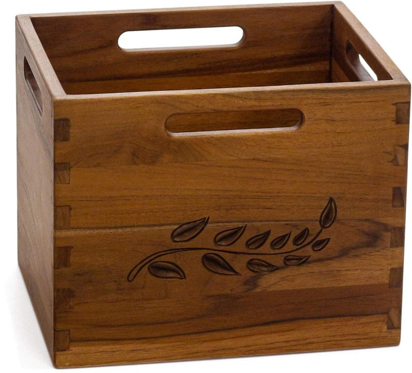 HomeRoots 11 Inch Solid Wood Bathroom Organizer Set with Rustic Finish for Stylish Storage Solutions 10.5" W x 10" H x 13" D 748562