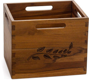 HomeRoots 11 Inch Solid Wood Bathroom Organizer Set with Rustic Finish for Stylish Storage Solutions 10.5" W x 10" H x 13" D 748562