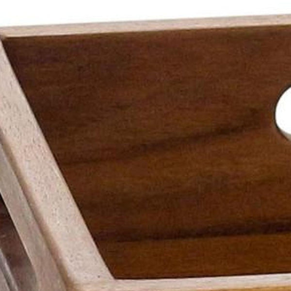 11 Inch Solid Wood Bathroom Organizer Set with Rustic Finish for Stylish Storage Solutions