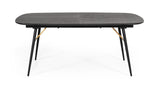 VIG Furniture Modrest Billy Modern Black Oak & Gold Extendable Dining Table VGDWJ3498