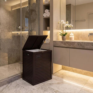 18 Inch Solid Wood Bathroom Organizer Set with Natural Finish for Modern Bath