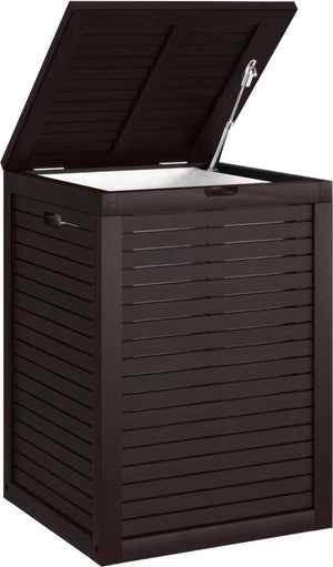 HomeRoots 18 Inch Solid Wood Bathroom Organizer Set with Natural Finish for Modern Bath 748592